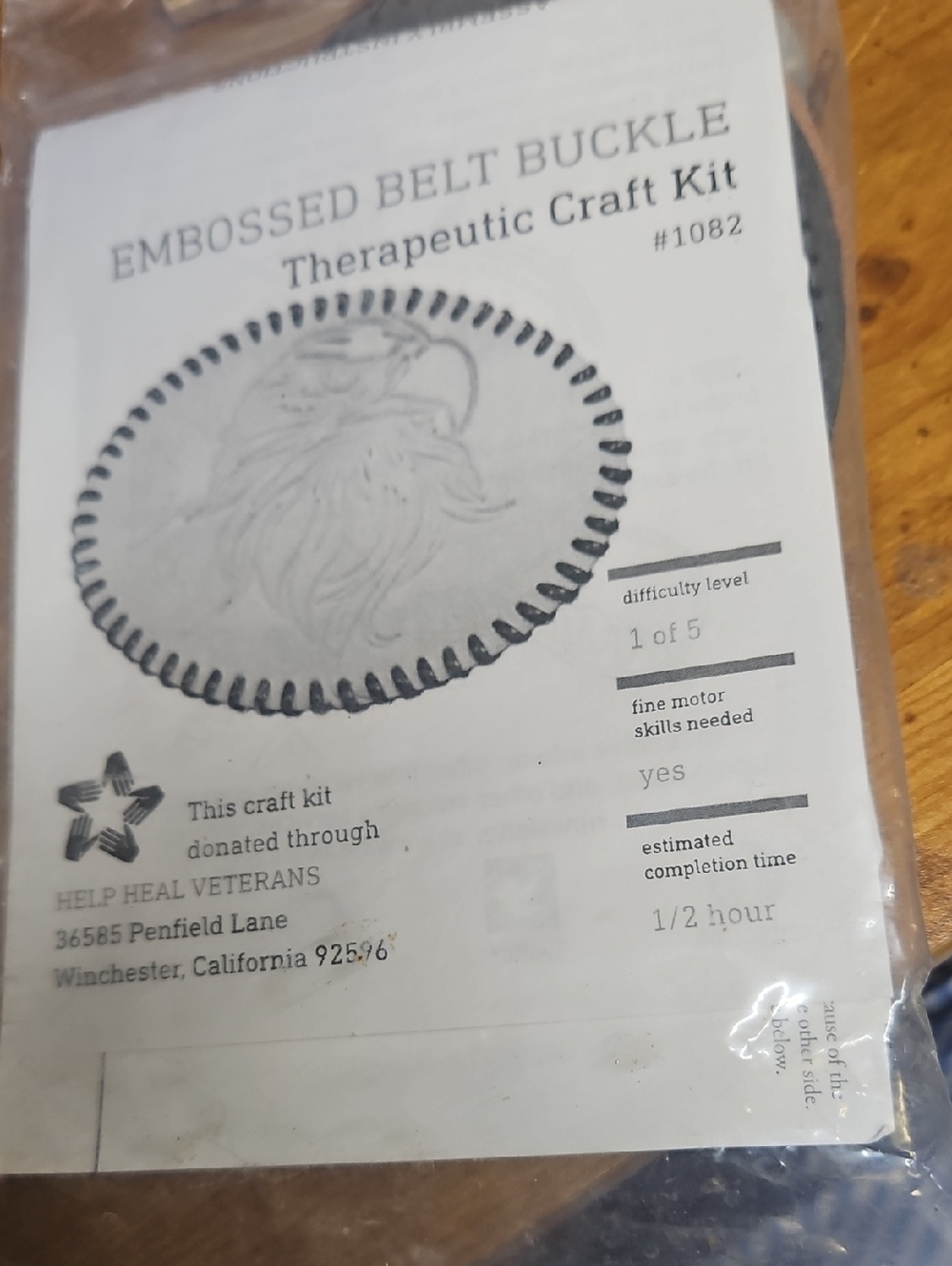 Therapeutic Embossed Belt Buckle Craft Kit - White/Black Illustration